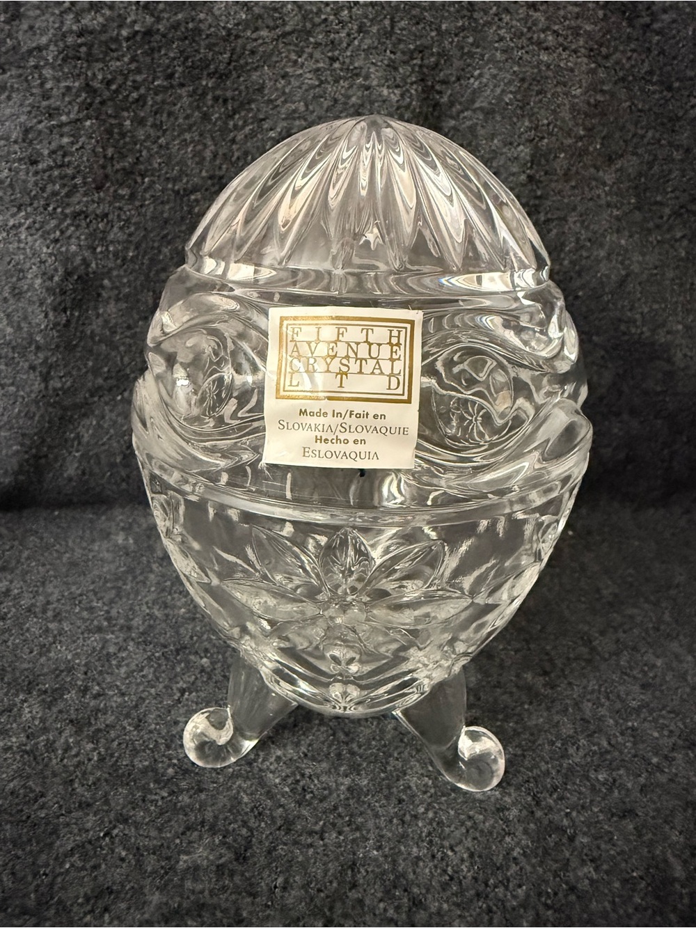 Fifth Avenue Crystal LTD 2- Piece Footed 6”Easter Egg
